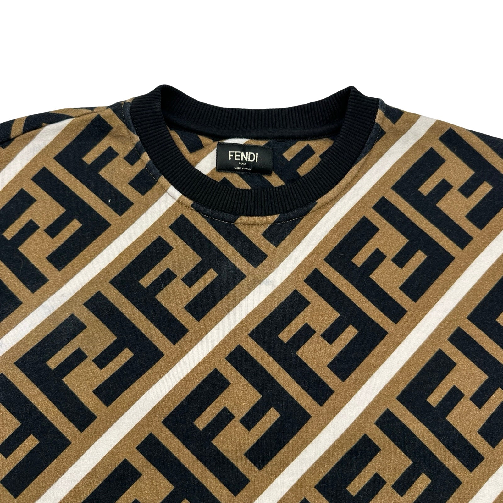 フェンディ FENDI FF総柄スウェットシャツ FY0944 ブラウン コットン メンズ スウェット フェンディ FENDI FF総柄スウェットシャツ FY0944 ブラウン コットン