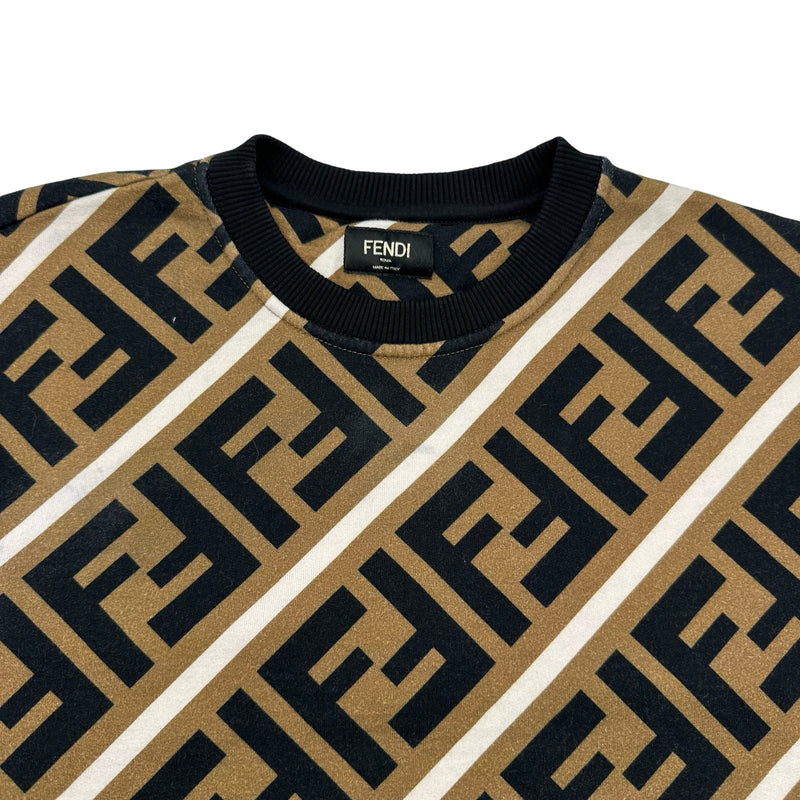 フェンディ FENDI FF総柄スウェットシャツ FY0944 ブラウン コットン
