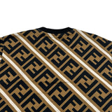 フェンディ FENDI FF総柄スウェットシャツ FY0944 ブラウン コットン メンズ スウェット