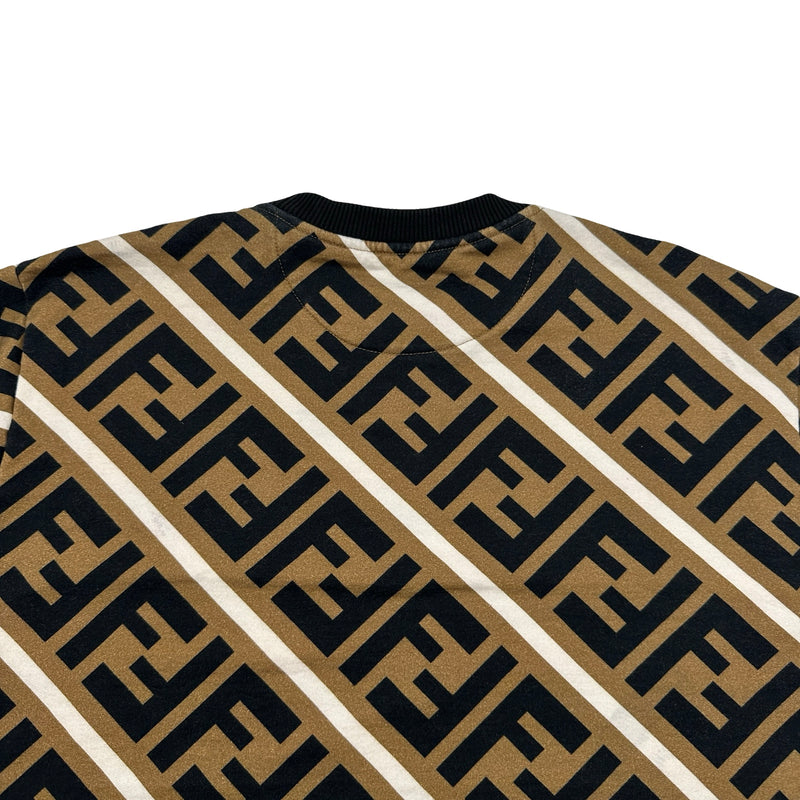 フェンディ FENDI FF総柄スウェットシャツ FY0944 ブラウン コットン