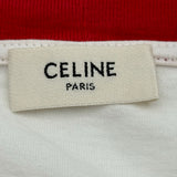 セリーヌ CELINE ロゴプリントクロップド半袖Tシャツ 2X09D671Q ホワイト コットン レディース 半袖Ｔシャツ