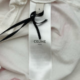 セリーヌ CELINE ロゴプリントクロップド半袖Tシャツ 2X09D671Q ホワイト コットン レディース 半袖Ｔシャツ