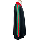 グッチ GUCCI サイドライン長袖ポロシャツ 545784 ブラック コットン メンズ ポロシャツ