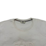 フェンディ FENDI ロゴエンボス半袖Tシャツ FS7389 ホワイト コットン レディース 半袖Ｔシャツ