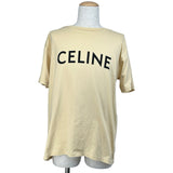 セリーヌ CELINE ロゴプリント半袖Tシャツ 2X681671Q イエロー コットン メンズ 半袖Ｔシャツ