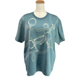 エルメス HERMES エプロンドールバンダナ半袖Tシャツ 4H4644DB ブルー コットン レディース 半袖Ｔシャツ