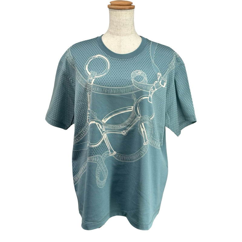 エルメス HERMES エプロンドールバンダナ半袖Tシャツ 4H4644DB ブルー