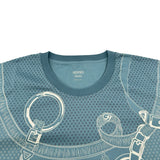 エルメス HERMES エプロンドールバンダナ半袖Tシャツ 4H4644DB ブルー コットン レディース 半袖Ｔシャツ