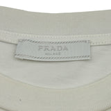 プラダ PRADA ロゴ刺繍半袖Tシャツ UJN555 ホワイト コットン メンズ 半袖Ｔシャツ