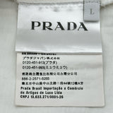 プラダ PRADA ロゴ刺繍半袖Tシャツ UJN555 ホワイト コットン メンズ 半袖Ｔシャツ