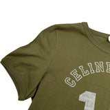 セリーヌ CELINE ロゴプリント半袖Tシャツ 2X813501F カーキ コットン レディース 半袖Ｔシャツ