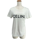 セリーヌ CELINE ロゴプリント半袖Tシャツ 2X314916G ホワイト コットン レディース 半袖Ｔシャツ