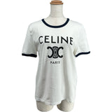 セリーヌ CELINE トリオンフロゴプリント半袖Tシャツ 2X872671Q ホワイト コットン レディース 半袖Ｔシャツ