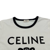 セリーヌ CELINE トリオンフロゴプリント半袖Tシャツ 2X872671Q ホワイト コットン レディース 半袖Ｔシャツ