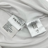 プラダ PRADA ワンポイントロゴ刺繡半袖Tシャツ UJN556 ホワイト コットン メンズ 半袖Ｔシャツ