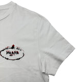 プラダ PRADA ワンポイントロゴ刺繡半袖Tシャツ UJN556 ホワイト コットン メンズ 半袖Ｔシャツ
