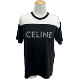 セリーヌ CELINE ロゴスタッズ 半袖Tシャツ 2X839500O ブラック コットン メンズ 半袖Ｔシャツ