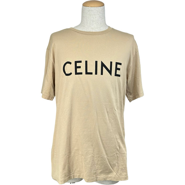 セリーヌ CELINE ロゴプリントTシャツ 2X681671Q ベージュ コットン