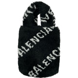 バレンシアガ BALENCIAGA エブリデイ2WAY ハンドバッグ 596564 ブラック/ホワイト フェイクファー ユニセックス ショルダーバッグ