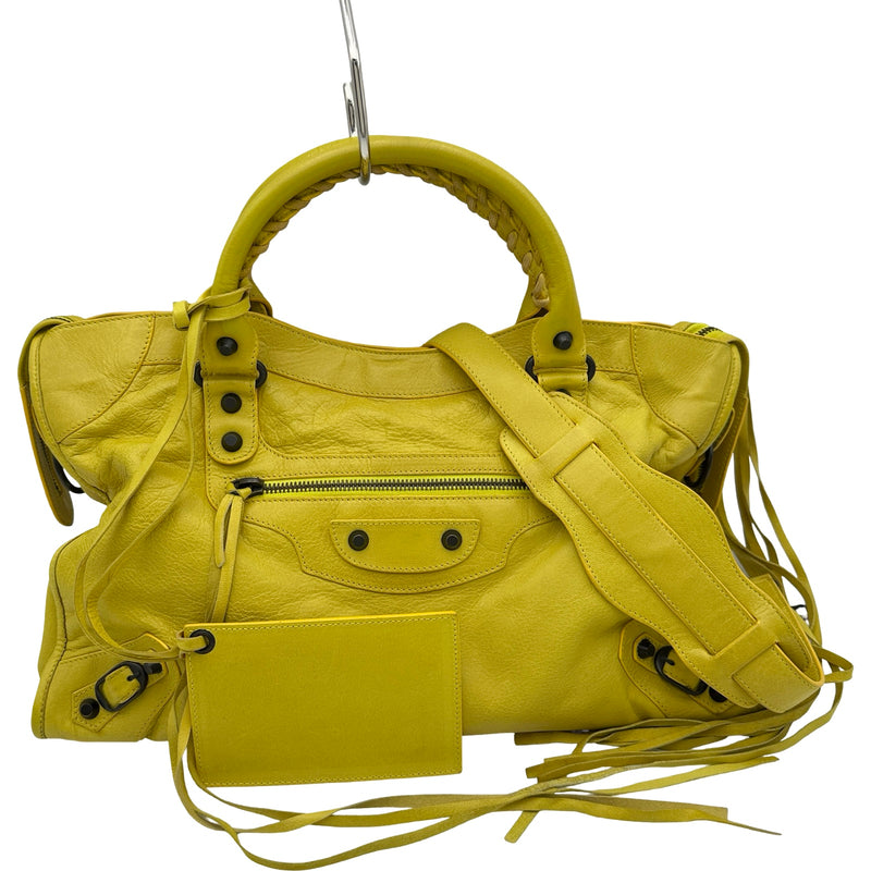 バレンシアガ BALENCIAGA ザシティ 115748 イエロー レザー レディース