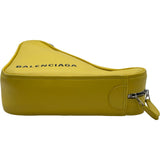 バレンシアガ BALENCIAGA ロゴプリント トライアングル チェーンショルダー 516666 イエロー レザー ユニセックス ショルダーバッグ