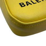 バレンシアガ BALENCIAGA ロゴプリント トライアングル チェーンショルダー 516666 イエロー レザー ユニセックス ショルダーバッグ