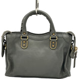 バレンシアガ BALENCIAGA クラシックナノシティ 505982 グレー レザー レディース ショルダーバッグ