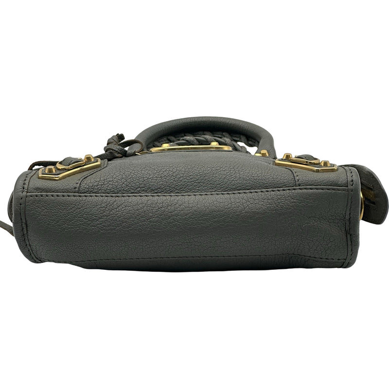 バレンシアガ BALENCIAGA クラシックナノシティ 505982 グレー レザー