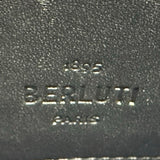 ベルルッティ Berluti ニノGM ネイビー/ブラウン ナイロン/レザー メンズ クラッチバッグ