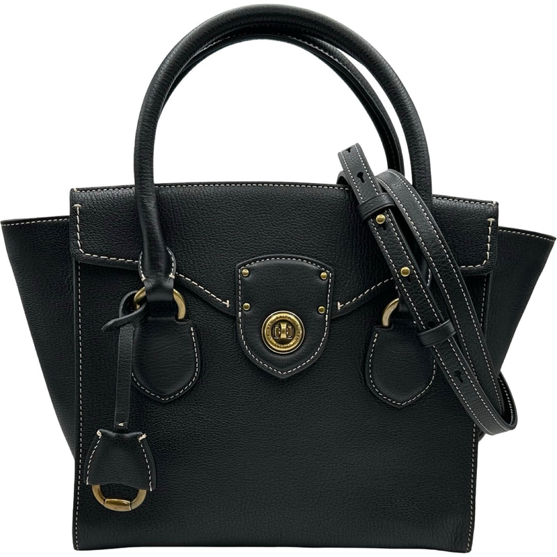 美品＊ ラルフローレン リッキー 2way ハンド ショルダーバッグ ラルフローレン RALPH LAUREN リッキー ブラック レザー レディース