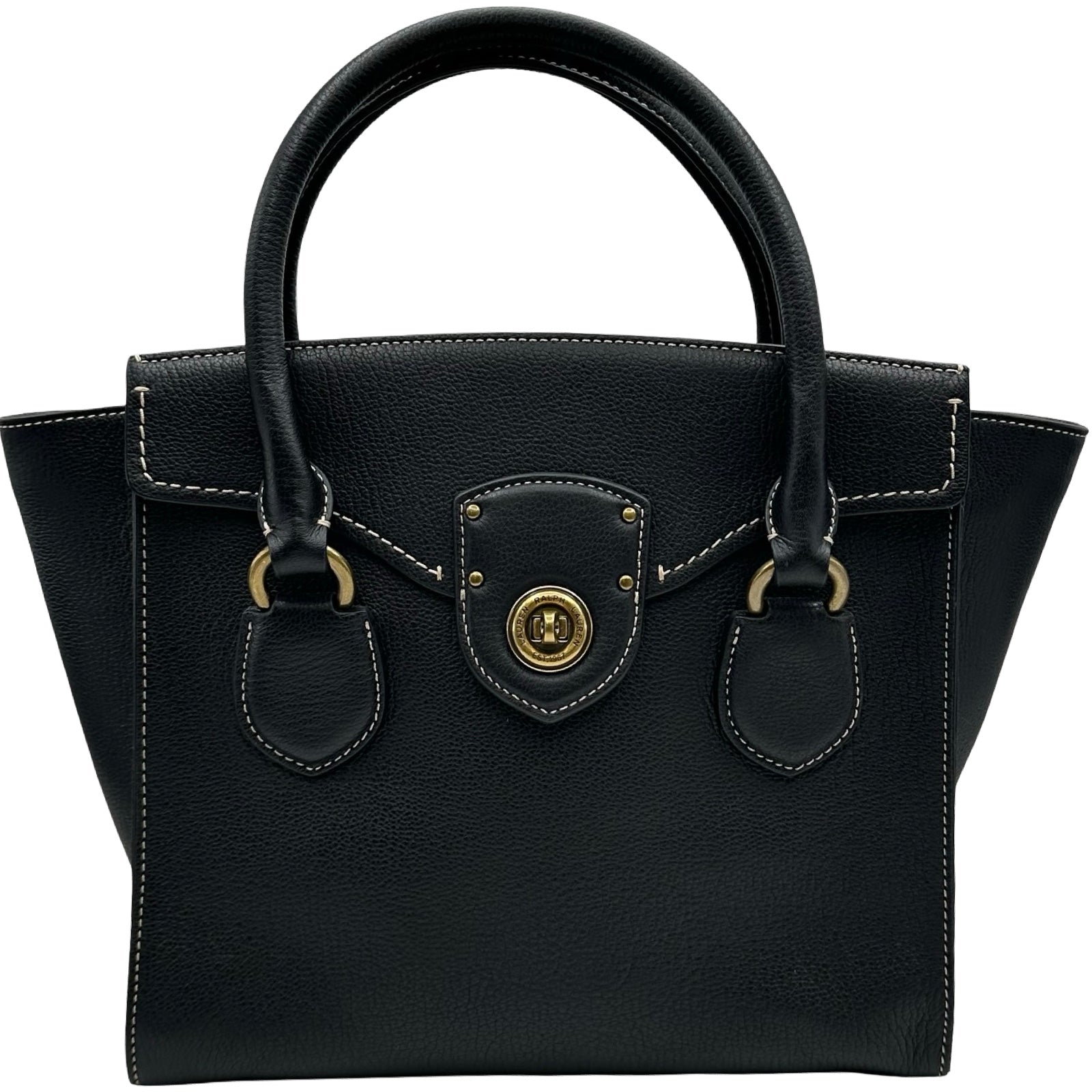 美品＊ ラルフローレン リッキー 2way ハンド ショルダーバッグ ラルフローレン RALPH LAUREN リッキー ブラック レザー レディース