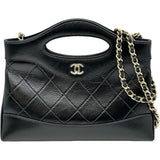 シャネル CHANEL CHANEL31 ミニチェーンバッグ AP3656 ブラック ゴールド金具 シャイニーカーフスキン レディース ショルダーバッグ