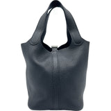 エルメス HERMES ピコタンロックPM ▢P刻印 ブラック シルバー金具 トリヨン レディース ハンドバッグ