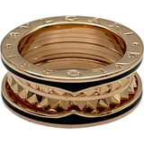 ブルガリ BVLGARI ビーゼロワンロックリング ピンクゴールド Au750 ブラックセラミック ジュエリー
