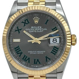 ロレックス ROLEX デイトジャスト36 126233 スレート/グリーンローマ ステンレススチール/ゴールド 自動巻き メンズ 腕時計