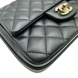 シャネル CHANEL リボンミニフラップバッグ AS1737 30番台 ブラック ラムスキン レディース ショルダーバッグ