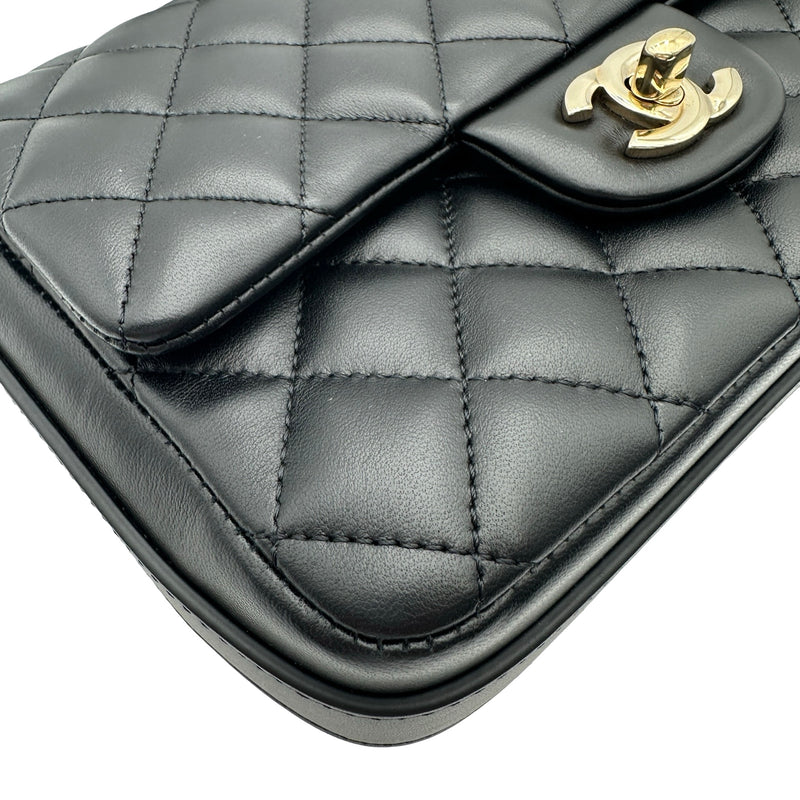 シャネル CHANEL リボンミニフラップバッグ AS1737 30番台 ブラック