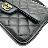 シャネル CHANEL リボンミニフラップバッグ AS1737 30番台 ブラック ラムスキン レディース ショルダーバッグ