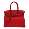 エルメス HERMES バーキン30 K刻 ルージュクー シルバー金具 トゴ レディース ハンドバッグ