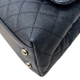 シャネル CHANEL ココハンドルXS A92990 ブラック シルバー金具 キャビアスキン レディース ハンドバッグ
