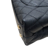 シャネル CHANEL ココハンドルXS A92990 ブラック シルバー金具 キャビアスキン レディース ハンドバッグ