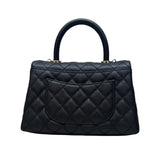 シャネル CHANEL ココハンドルXS A92990 ブラック シルバー金具 キャビアスキン レディース ハンドバッグ