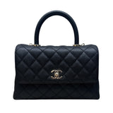 シャネル CHANEL ココハンドルXS A92990 ブラック シルバー金具 キャビアスキン レディース ハンドバッグ