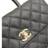 シャネル CHANEL ココハンドルXS A92990 ブラック シルバー金具 キャビアスキン レディース ハンドバッグ