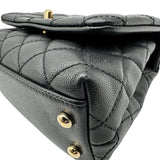 シャネル CHANEL ココハンドルXXS AS2215 31番台 ブラック ゴールド金具 キャビアスキン レディース ハンドバッグ