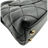 シャネル CHANEL ココハンドルXXS AS2215 31番台 ブラック ゴールド金具 キャビアスキン レディース ハンドバッグ