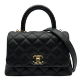 シャネル CHANEL ココハンドルXXS AS2215 31番台 ブラック ゴールド金具 キャビアスキン レディース ハンドバッグ