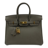 エルメス HERMES バーキン25 Y刻 ヴェールグリス ゴールド金具 トゴ レディース ハンドバッグ