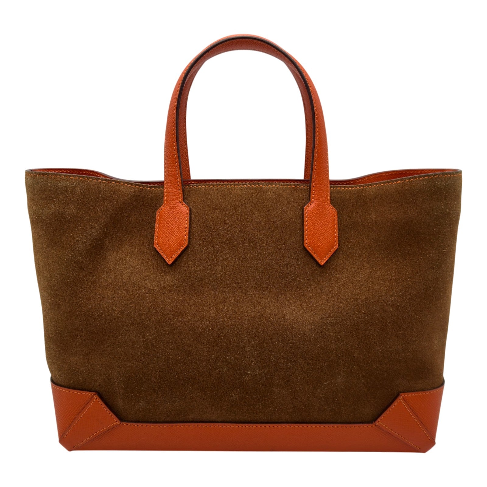 エルメス HERMES マキシボックスカバス30 A刻 ブラウン/オレンジ