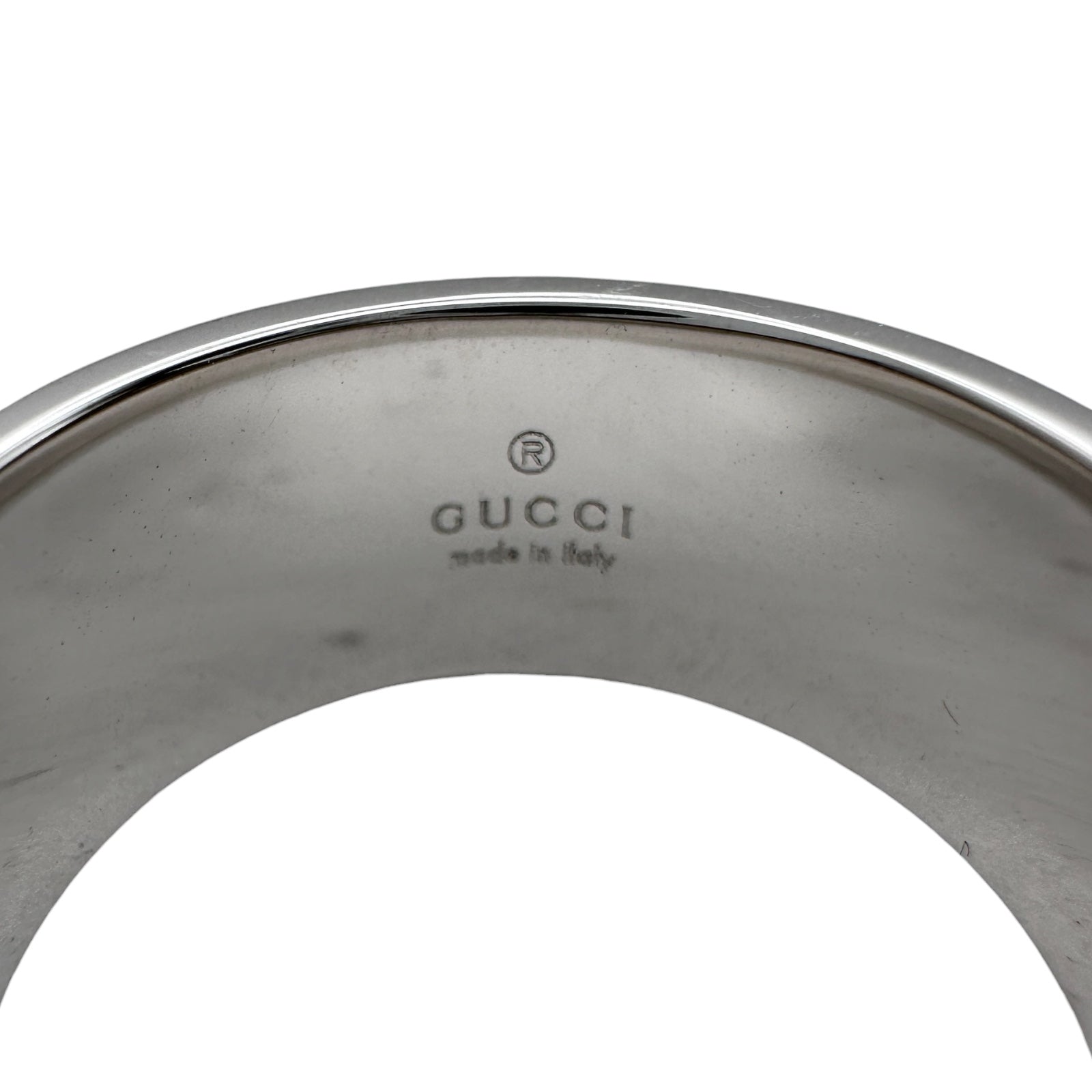 GUCCI 750 ワイドリング グッチ GUCCI アイコンワイドリング ホワイトゴールド 750 ジュエリー
